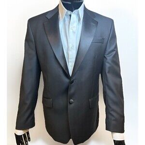 RALPH Ralph Lauren 40R Hand Tailored Dinner Tuxedo Black Wool Luxury Slim Blazer
